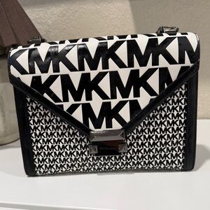 Michael Kors Monogram Black and White Crossbody Bag